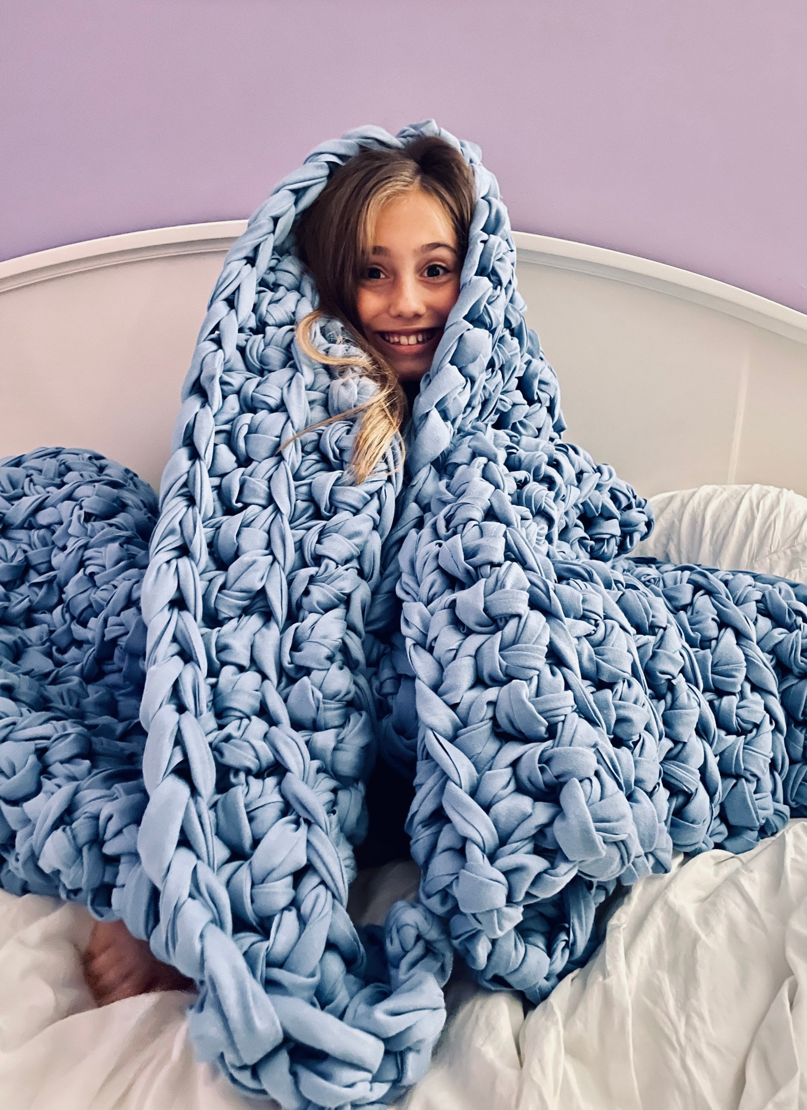 Organic Cotton Chunky Knit Weighted Blanket, Butter Soft Cotton