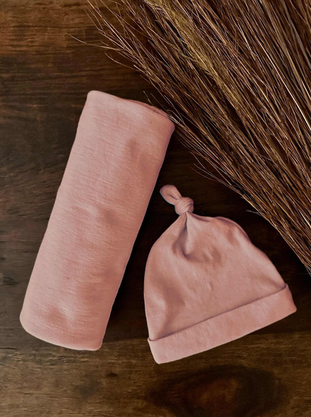 Organic Cotton Blanket and Beanie Set, Organic Cotton Swaddle Blanket