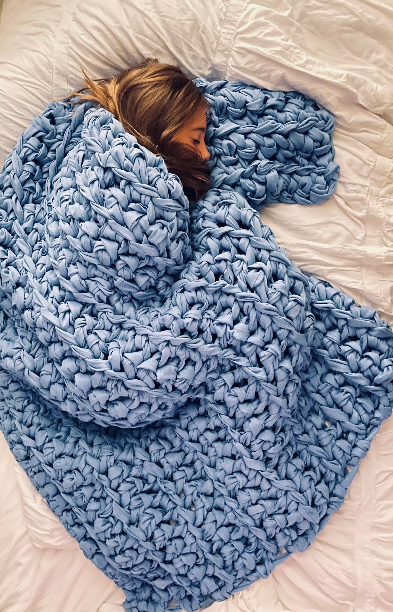 Soft Weighted Blanket, Chunky Knit Blanket, Cotton Throw Blanket