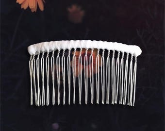 Hochzeit Schleier Kamm, Tüll gewickelter Kamm, Stoff bezogener Kamm, Hochzeit Zubehör, Hochzeit Schleier, diy Schleier, breiter Kamm, Elfenbein Schleier