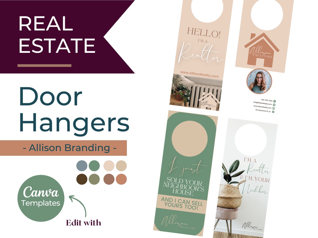 Real Estate Door Hangers Real Estate Real Estate Canva Etsy