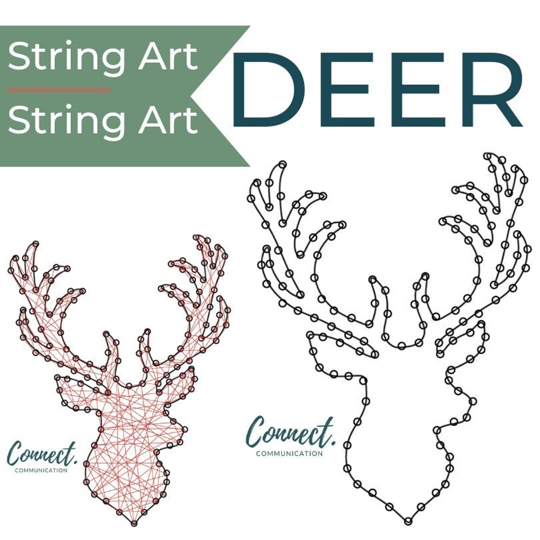 Deer Head String Art Template Pattern Crafting Design - Etsy