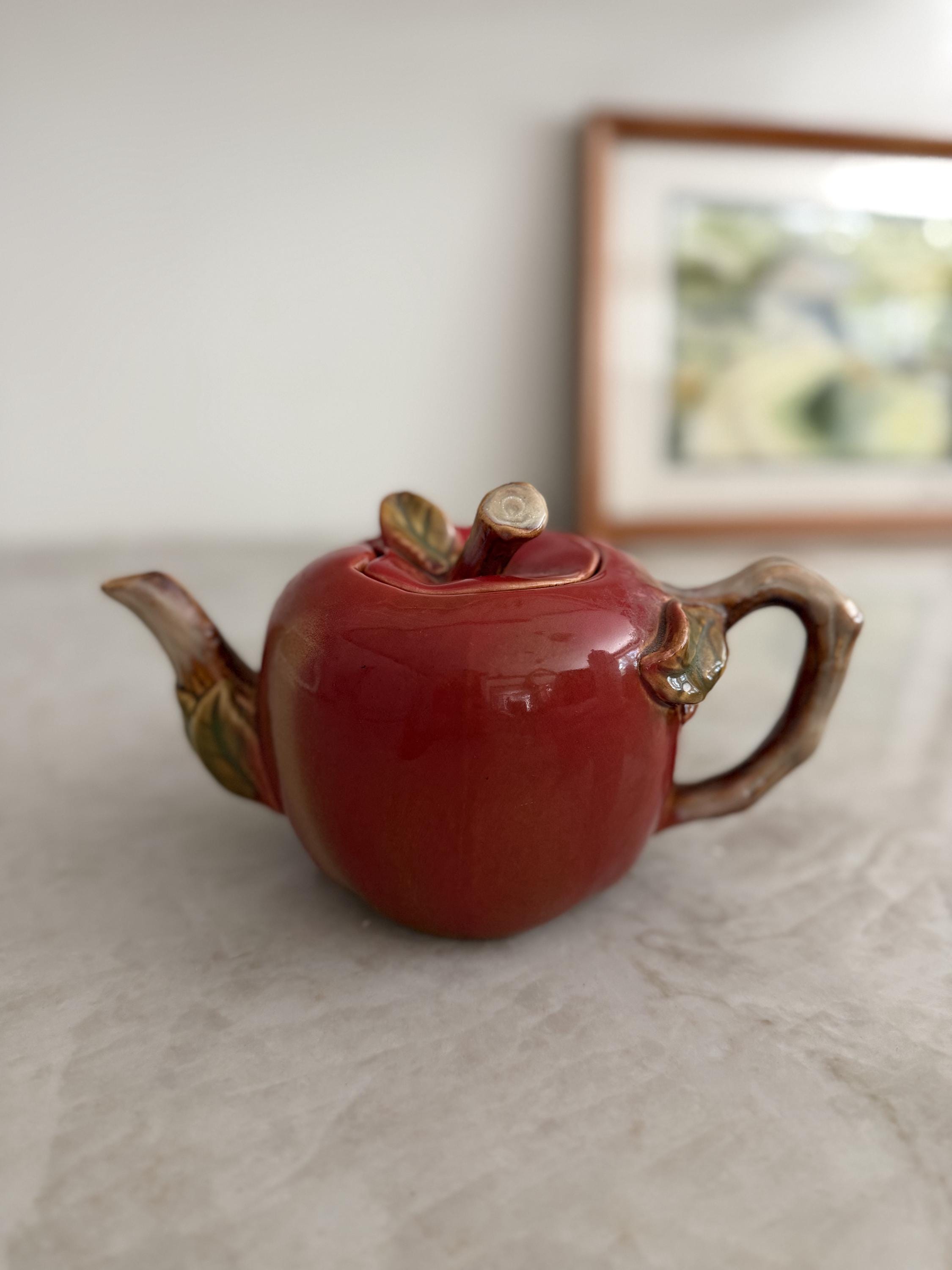 Vintage Apple Teapot - Etsy