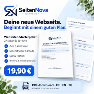 PDF per la pianificazione di siti web per piccole imprese | Lista di controllo per il sito web | Briefing sulla progettazione web | SEO e pianificazione dei contenuti