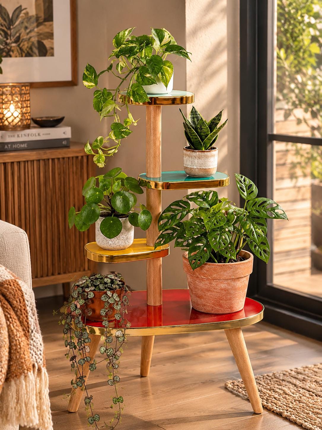 Colorful plant stand