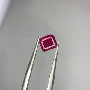 1.15カラット 天然ルビーレッド エメラルドカット宝石 | アフガニスタン産ルビー | リング用非加熱ルースストーン | 7月の誕生石