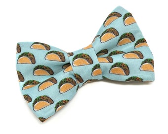 Tacos, Large Dog Bowtie, Slide On Collar Accessory, Collar NOT Included, Handmade in Canada, Taco Tuesday, Food