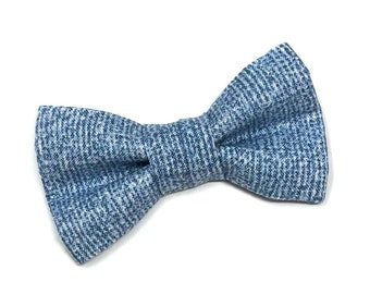 Blue Bow Tie for Cat, Dog Bowtie, Slides onto Collar, Collar NOT Included, Food, Fruit, Summer, Handmade in Canada