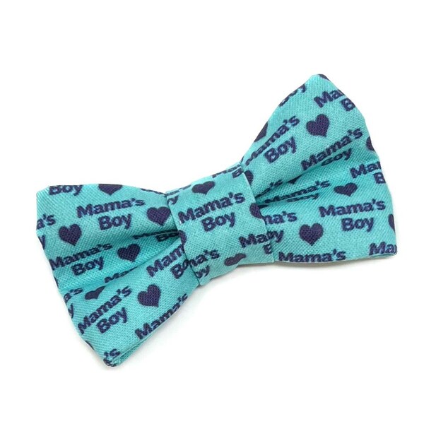 Mama’s Boy Bow Tie for Cat, Dog Bowtie, Slides onto Collar, Collar NOT Included, Handmade in Canada, Mother’s Day, Cat Mom, Dog Mom