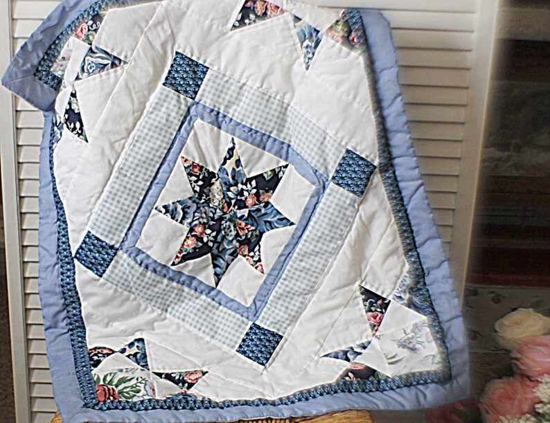 Two Vintage Pillow Shams Blue And White Pillow Covers Etsy