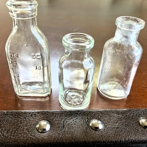 Small Vintage Glass Apothecary Bottle / Old Glass Decor