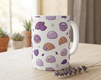 Ube Pastry Mug, Filipino Dessert Coffee Mug, Kawaii Ube Mug, Ube Lover Gift, Pinoy Baker Gift for Her, Tita Birthday Gift, 11oz Ceramic Mug
