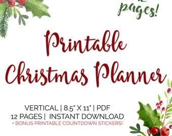 Christmas Holiday Planner Printable Inserts in Letter Size Instant Download (Original Big Happy Planner)