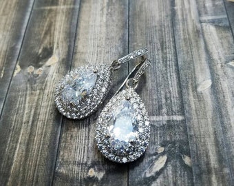 Bridesmaid Earrings, Bridal Earrings, Wedding Earrings, Crystal Teardrop Earrings, Bridesmaid Jewelry, Bridal Jewelry, Bridesmaid Gift