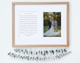 Parents of The Bride Gift, Thank You Letter To Parents, Wedding Picture Parents, Gift For Parents : Picture with Letters to Mom and Dad