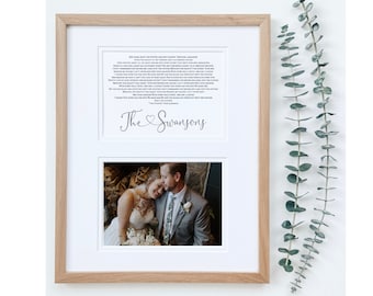 1st Anniversary Gift Paper | 1st Anniversary Gift For Husband Paper |  First Dance Lyrics | 1st Dance lyrics  or Vows with Date and Location