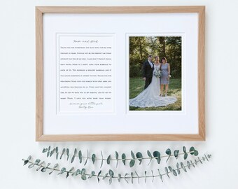 Elegant Wedding Gift for parents: Special Memento to say thank you, Thank you Letter to Parents, Wedding Gift Parents, Letters to Mom Dad