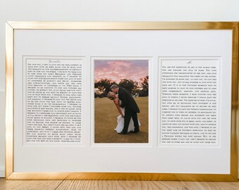 Vows | Vows Print | Vows His and Hers | Wedding Vows | Wedding Vows Wall Art | Wedding Vows in Triple Window Double Mat with Picture