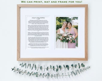 Gift from Maid of Honor to Bride, MOH Speech, Maid Of Honor Gift From Bride, Photo of Bride and Maid Of Honor, Maid Of Honor Speech Framed