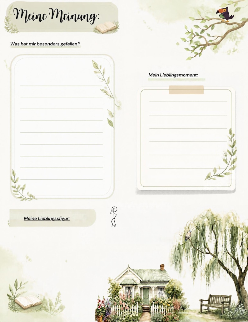 Book Review Template PDF | Printable Book Review | Reading Journal | Digital Download - Etsy