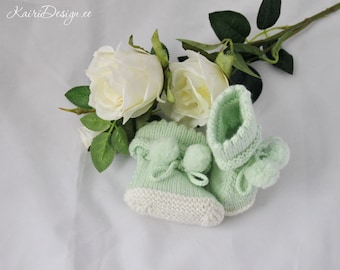 KNITTING PATTERN- Easy newborn baby booties knitting pattern, baby socks knitting-22 inch reborn knitting pattern