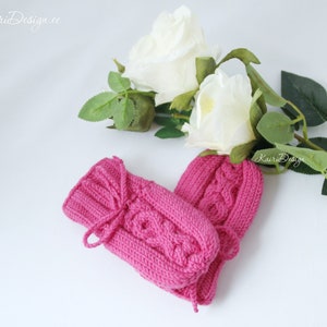 HAND KNITTING PATTERN- Baby mittens, Newborn cabled gloves, Baby winter mittens, xox cable pattern, Knitting baby accessory