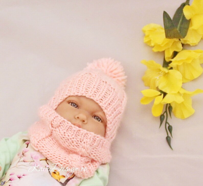 HAND KNITTING PATTERN Baby Doll Hat Knitting, Baby Doll Scarf, Knitting