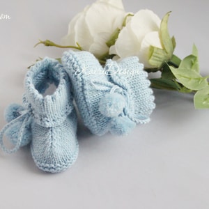 HAND KNITTING PATTERN- Baby Booties knitting, Booties for Newborn, easy baby booties knitting pattern,  Baby Uggs Pattern