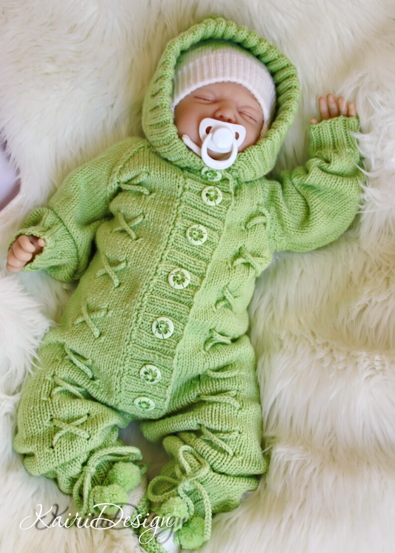 2 KNITTING PATTERN Baby jumpsuit knitting baby hooded Etsy