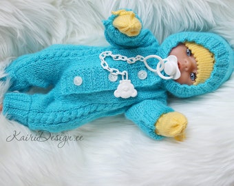 HAND KNITTING- Baby doll jumpspuit knitting, Baby doll clothes knitting for 17 inch doll