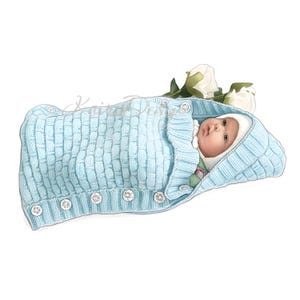 HAND KNITTING PATTERN-Baby doll sleeping bag, knitting for 18 inch doll knit, doll clothes knitting, double knitting patterns, knit for doll