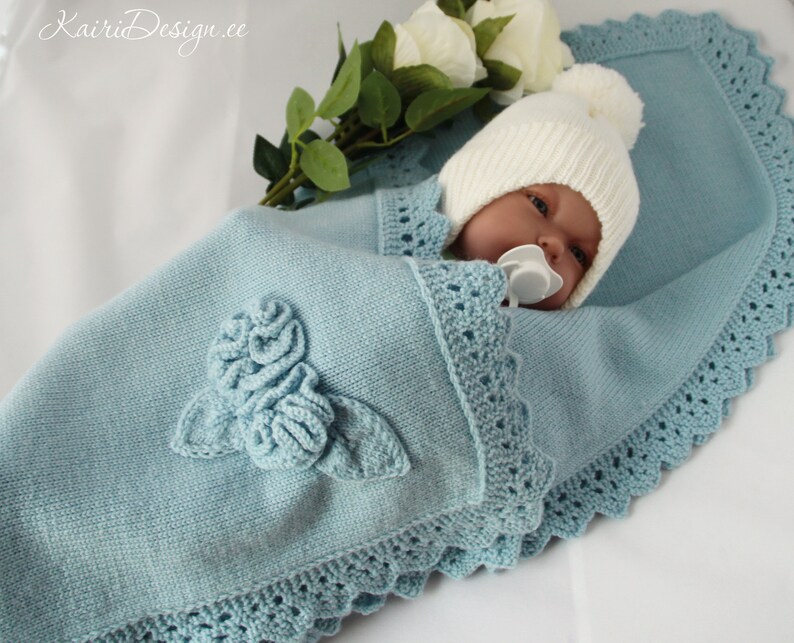 HAND KNITTING PATTERN Baby Blanket Knitting Pattern, Newborn Baby
