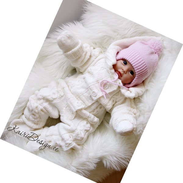 HAND KNITTING PATTERN- Baby romper knitting, Newborn jumpsuit knitting, Onesies for baby, Hand knitting patterns, Baby snowsuit