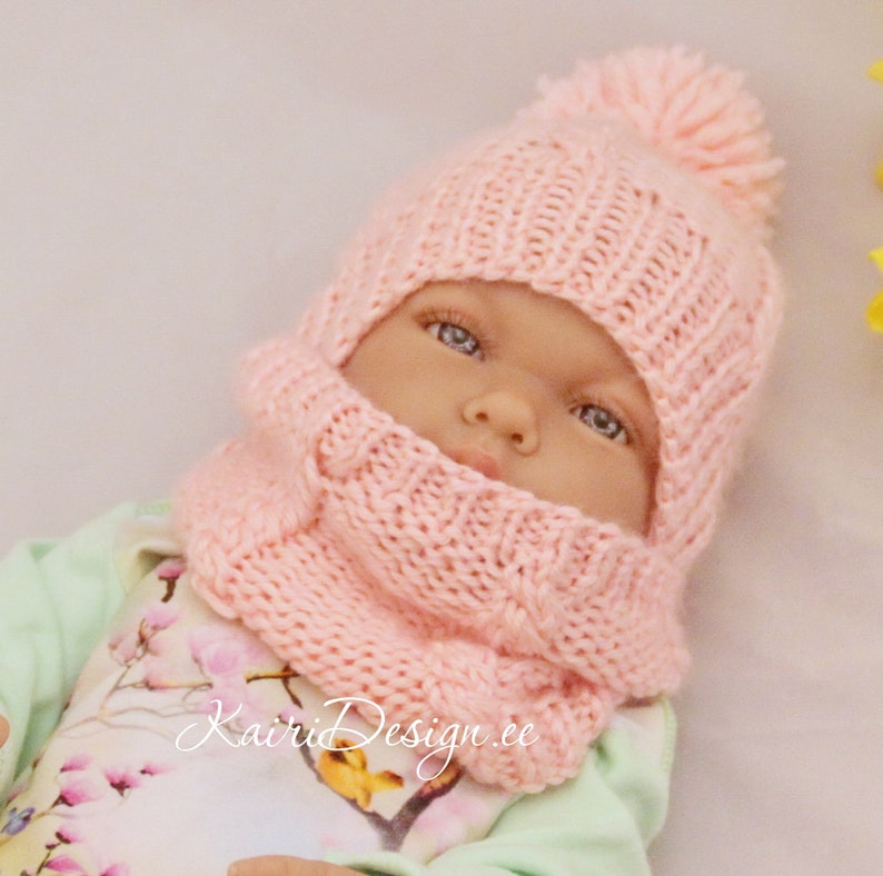 HAND KNITTING PATTERN Baby Doll Hat Knitting, Baby Doll Scarf, Knitting