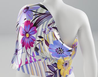 Artful Silk Scarf. Exquisite Print. Multicolored Floral Silk Scarf for Women, Unique Design 100% Silk. Personalized Gift for her. Made2Order