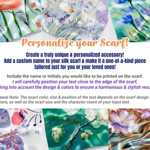 Art de Terre Etsy, customized personalized silk scarves