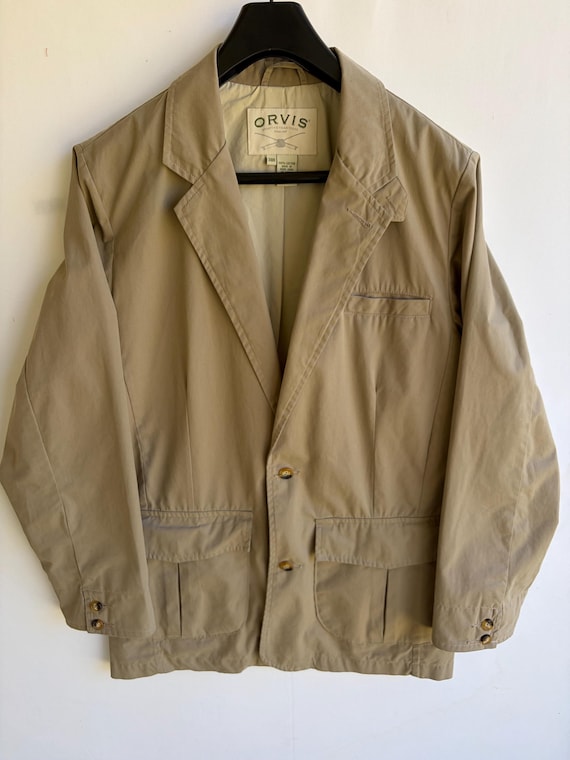 Orvis, Vintage Orvis Cotton Sporting Traditions Field Jacket Blazer Khaki Tan 38R