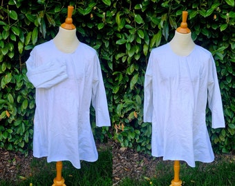 6XL Classic Tunic in White Twill