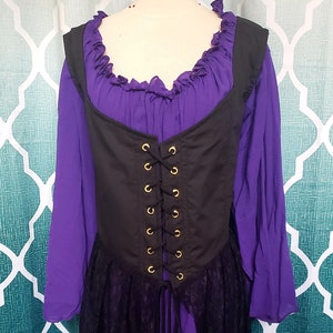 25% OFF! 5XL Irish Dress in Black with Lace Skirt