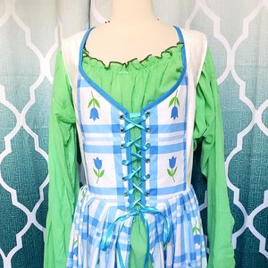 25% OFF! L Irish Dress in Blue and White Tulip Gingham
