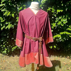4XL Summer Tunic in Burgundy, Rust, and Brown