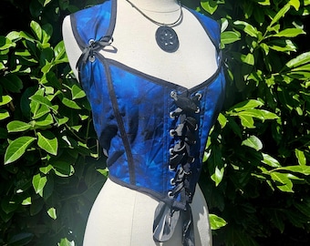 34" Barmaid Bodice in Blue Tidepool