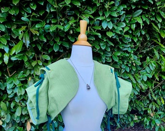 3XL Shrug with Collar in Lime Silk