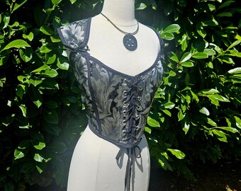 34" Barmaid Bodice in Silver Leaf