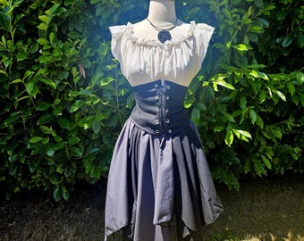 Carousel Skirt in Black and Smoke Gray