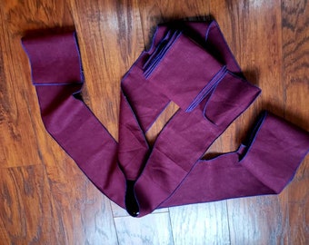 5% OFF! Set of Two Leg Wraps in Wine Linen