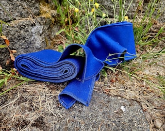 Set of Two Leg Wraps in Blue Wool