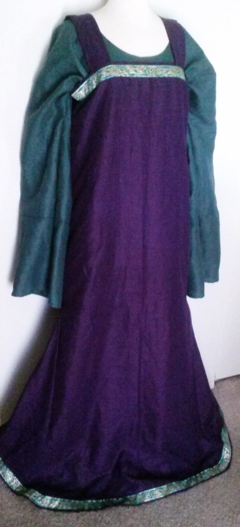 Custom Viking Apron Dress with Trim in Linen Etsy