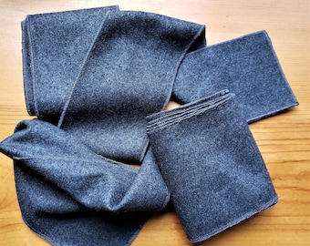 Set of Two Leg Wraps in Smoke Gray Wool