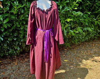 Butterfly Dress in Burgundy Cotton